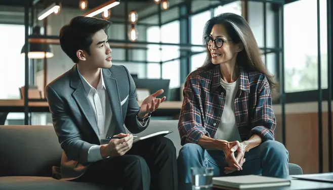 Business mentor providing advice