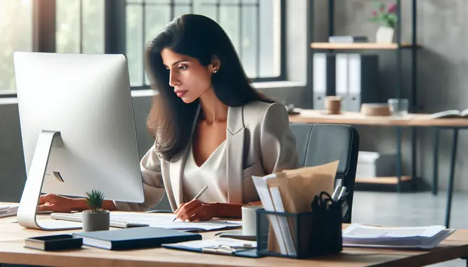 business owner working on their computer