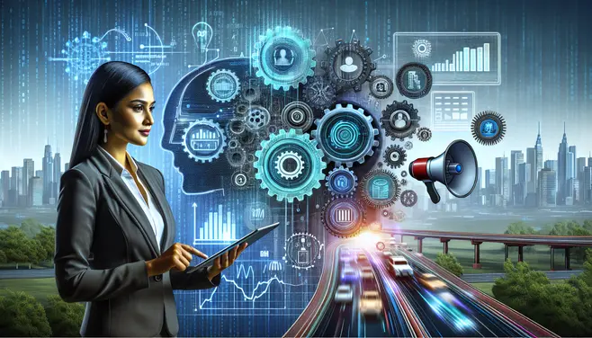 Illustration of AI concepts in marketing
